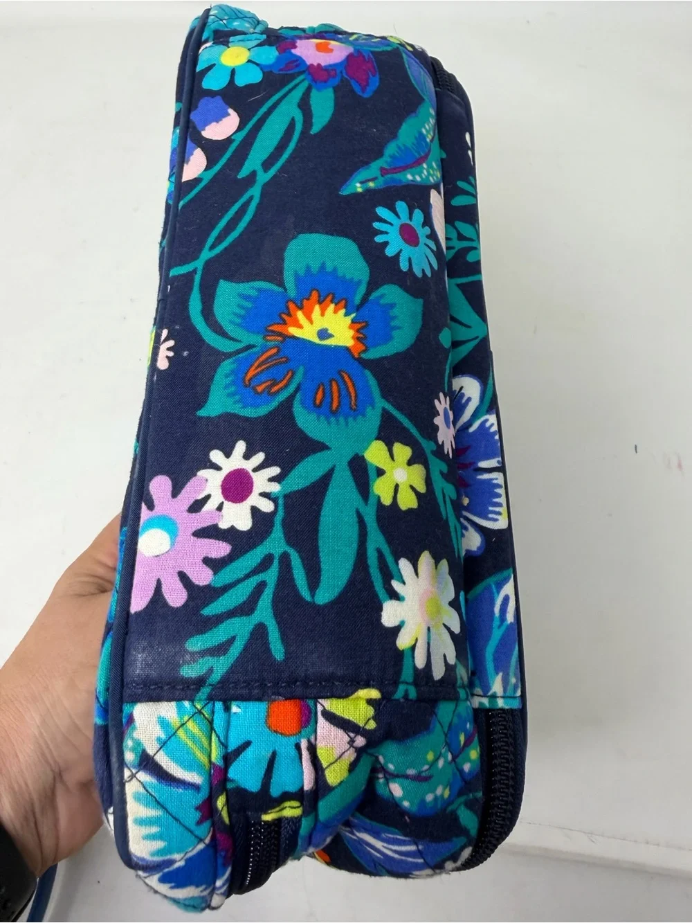 Vera Bradley Vines Floral Large Blush & Brush Makeup Cosmetic Case